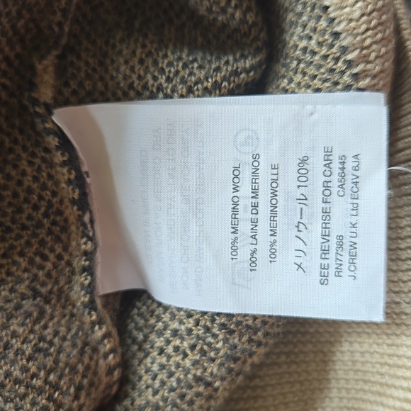 J. Crew Merino Wool Leopard Sweater Animal Print Tan Gray Knit - Picture 7 of 7